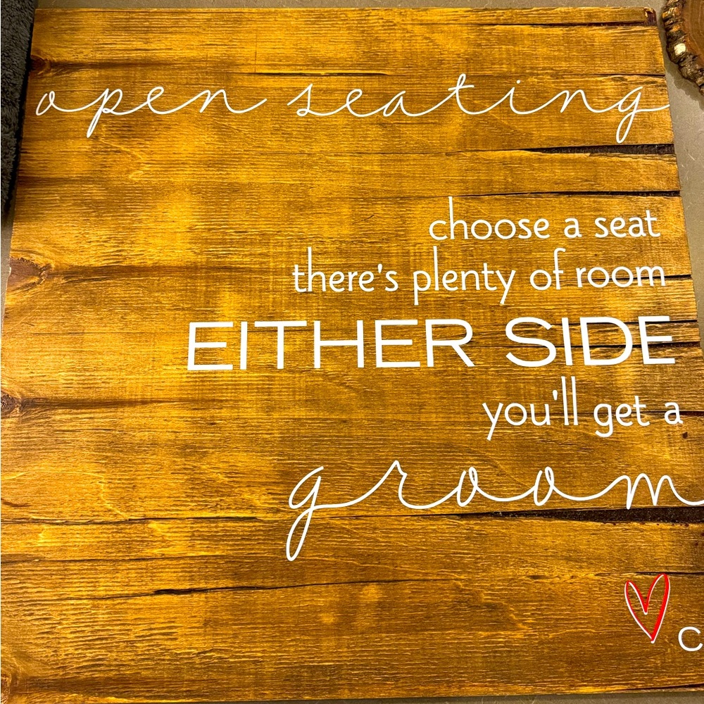 Customized wooden wedding seating sign